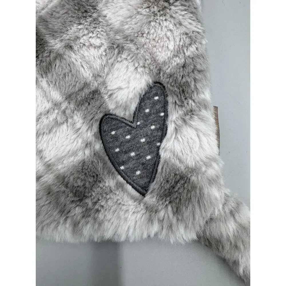 Demdaco Koala Bear Lovey Rattle Plush Baby Gray‎ Plaid Security Blanket W/ Heart